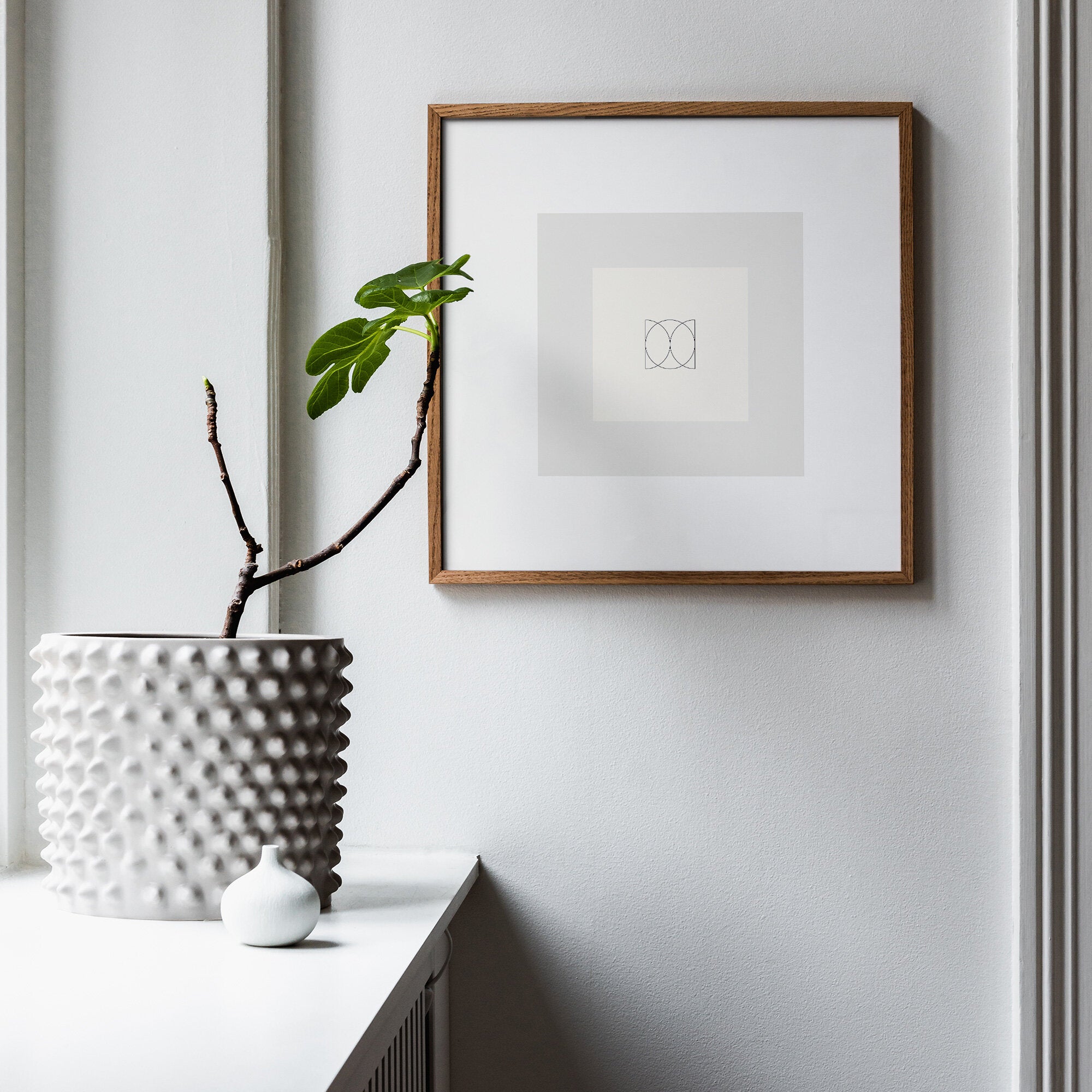 Grafisk poster kvadrat och cirkel