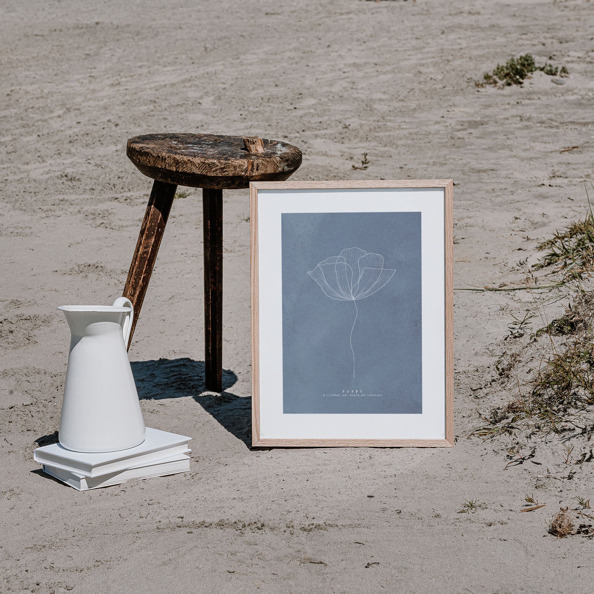 Poppy dark blue poster