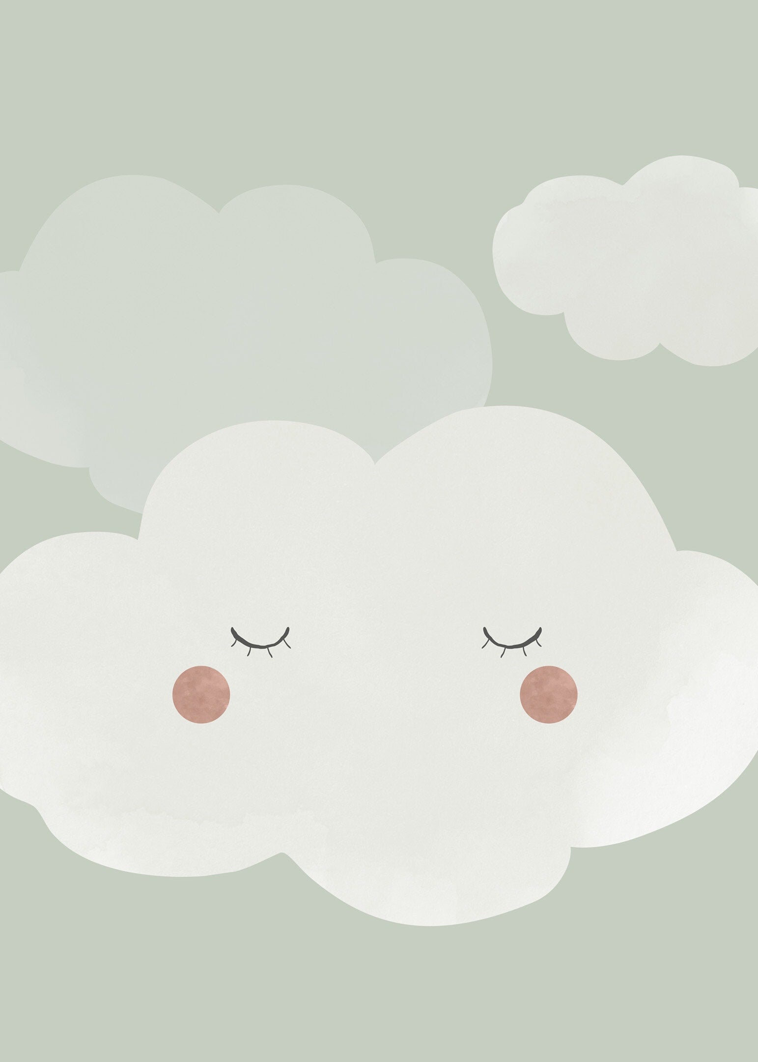 Som på moln grön poster