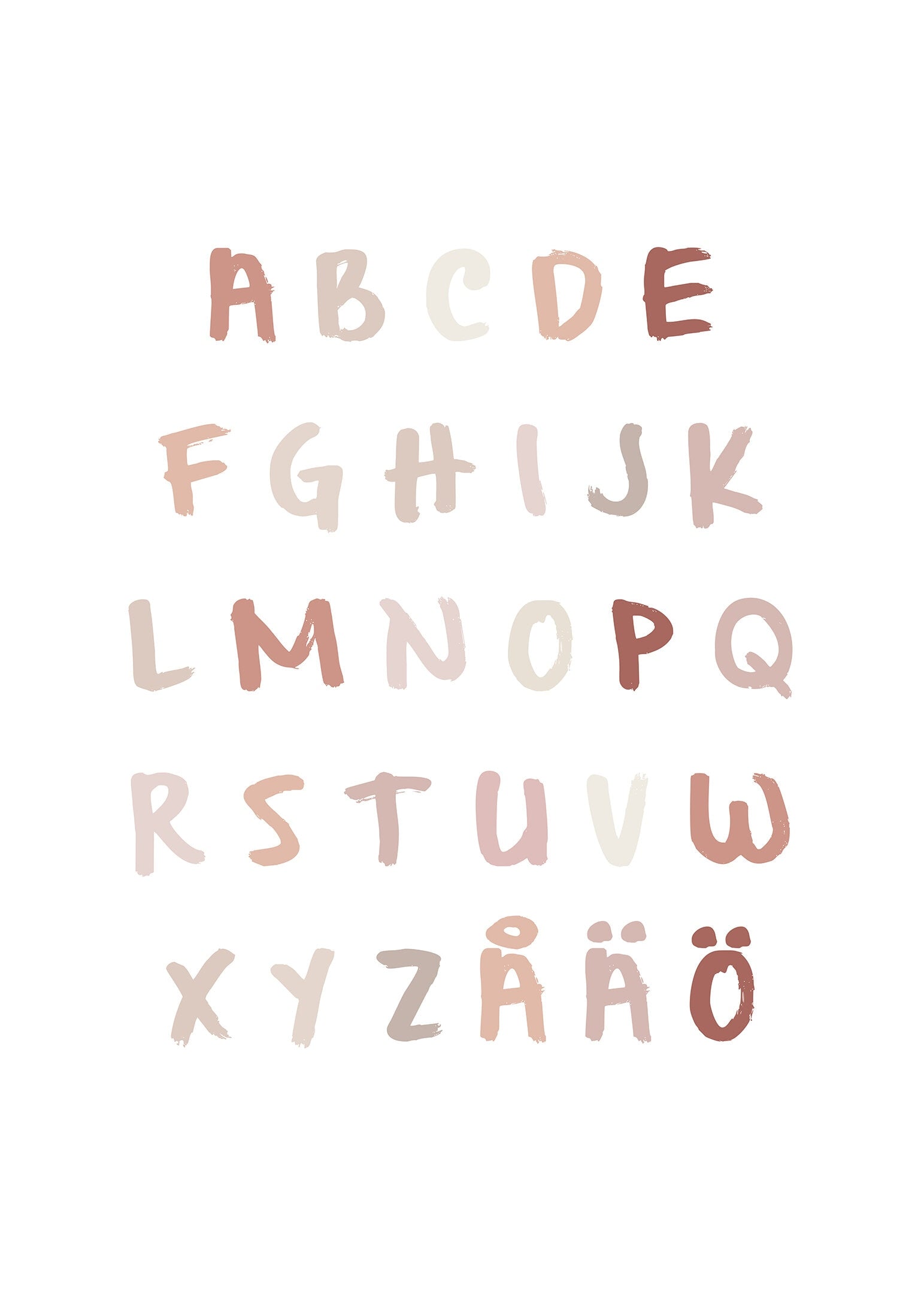 Alfabetet rosa poster