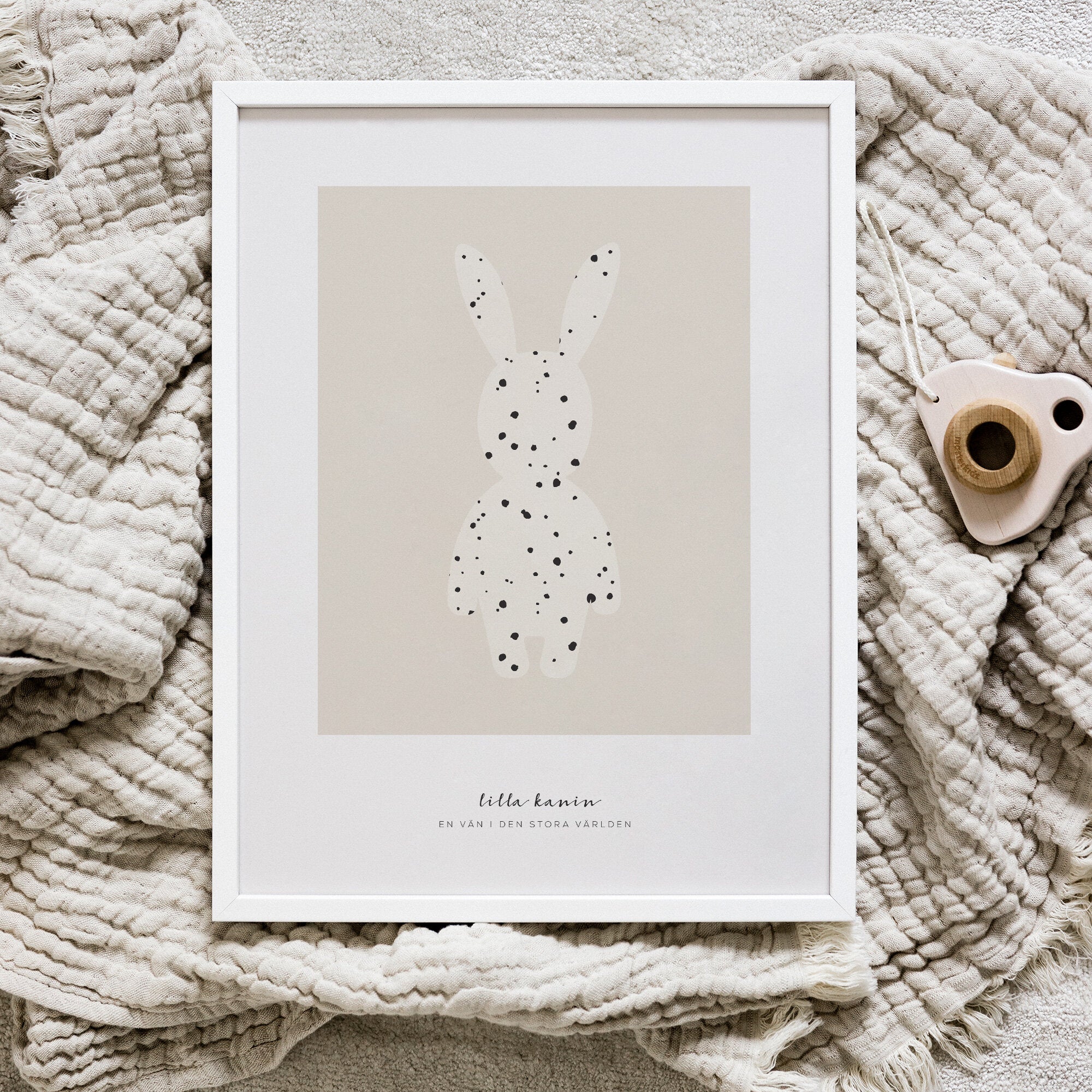 Lilla kanin beige poster