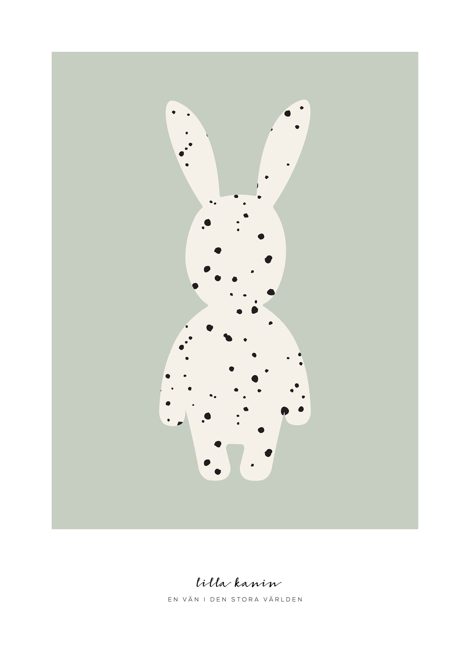 Lilla kanin prickig poster grön