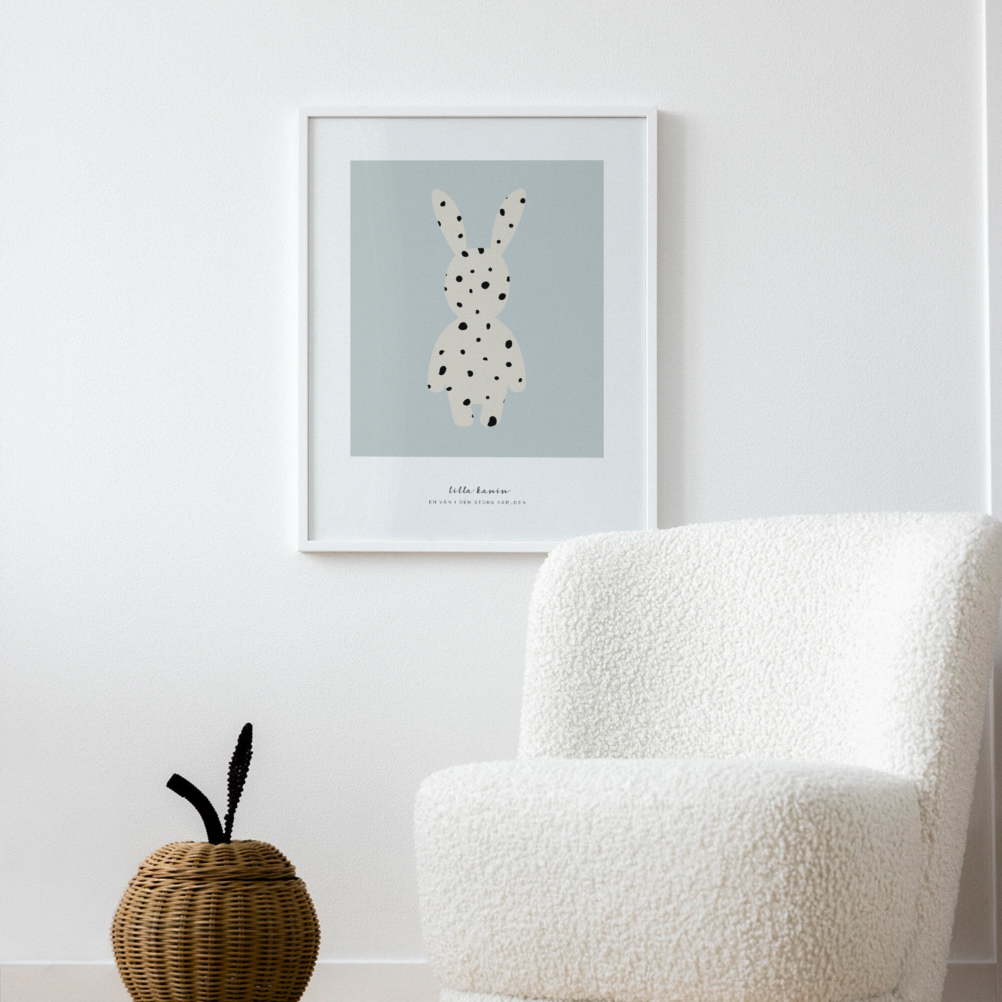 Lilla kanin fläckig poster blå