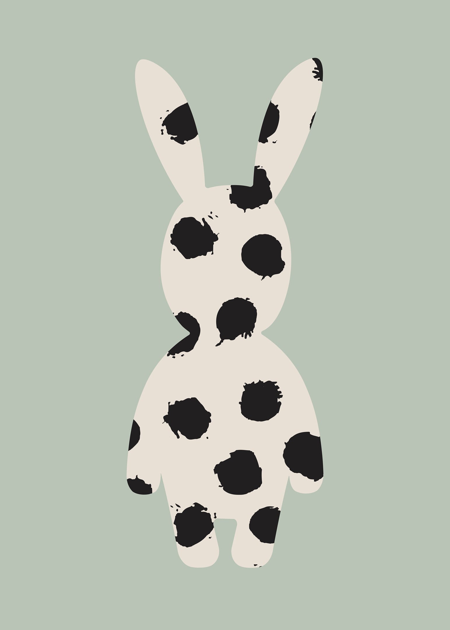 Fläckig kanin poster grön