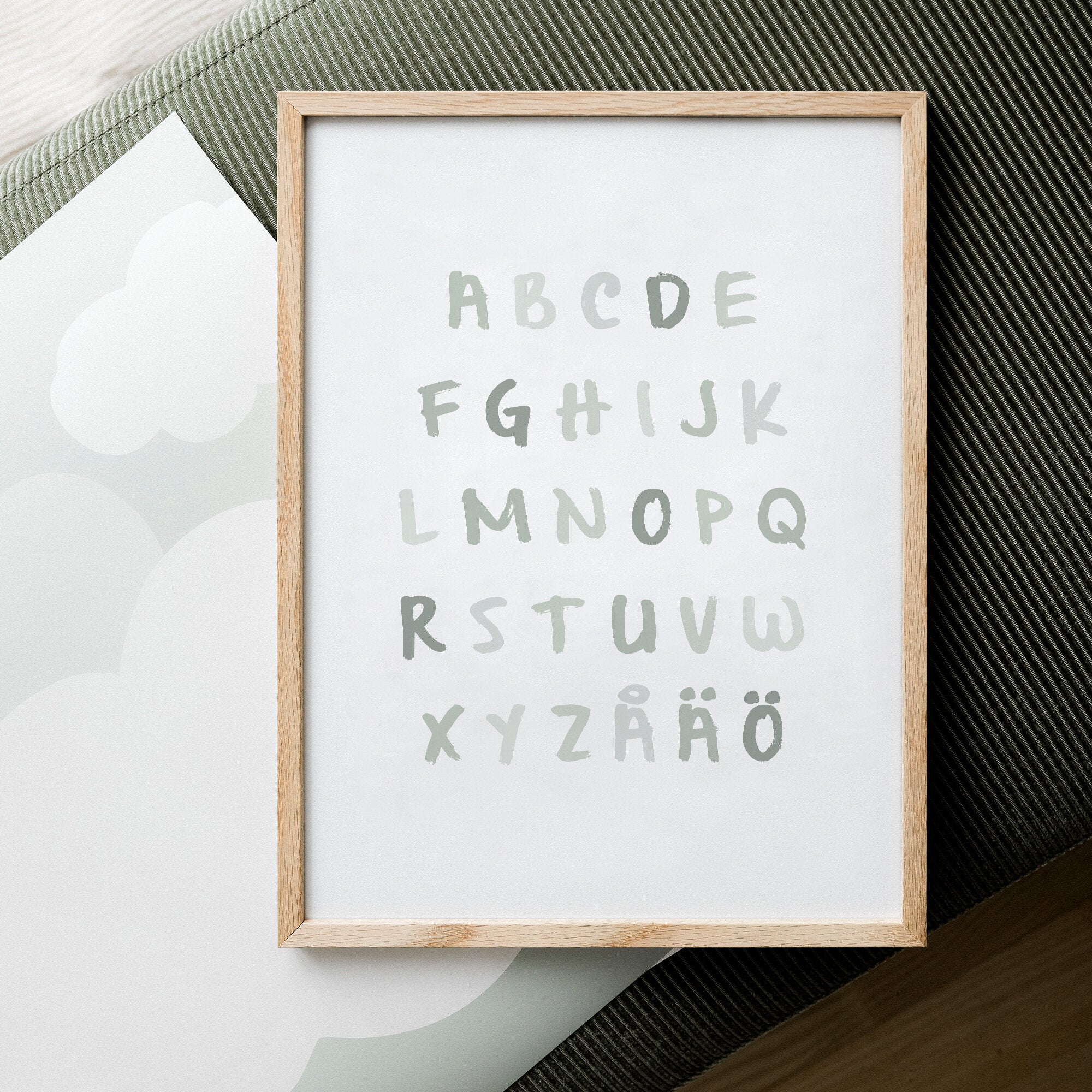 Alfabetet grön poster