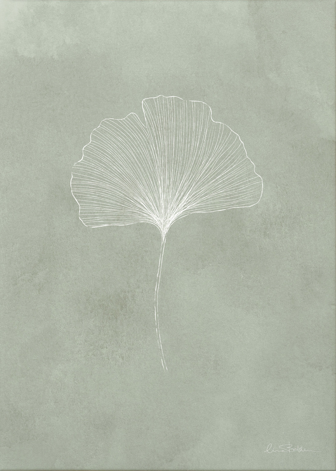 Ginkgo grön canvastavla