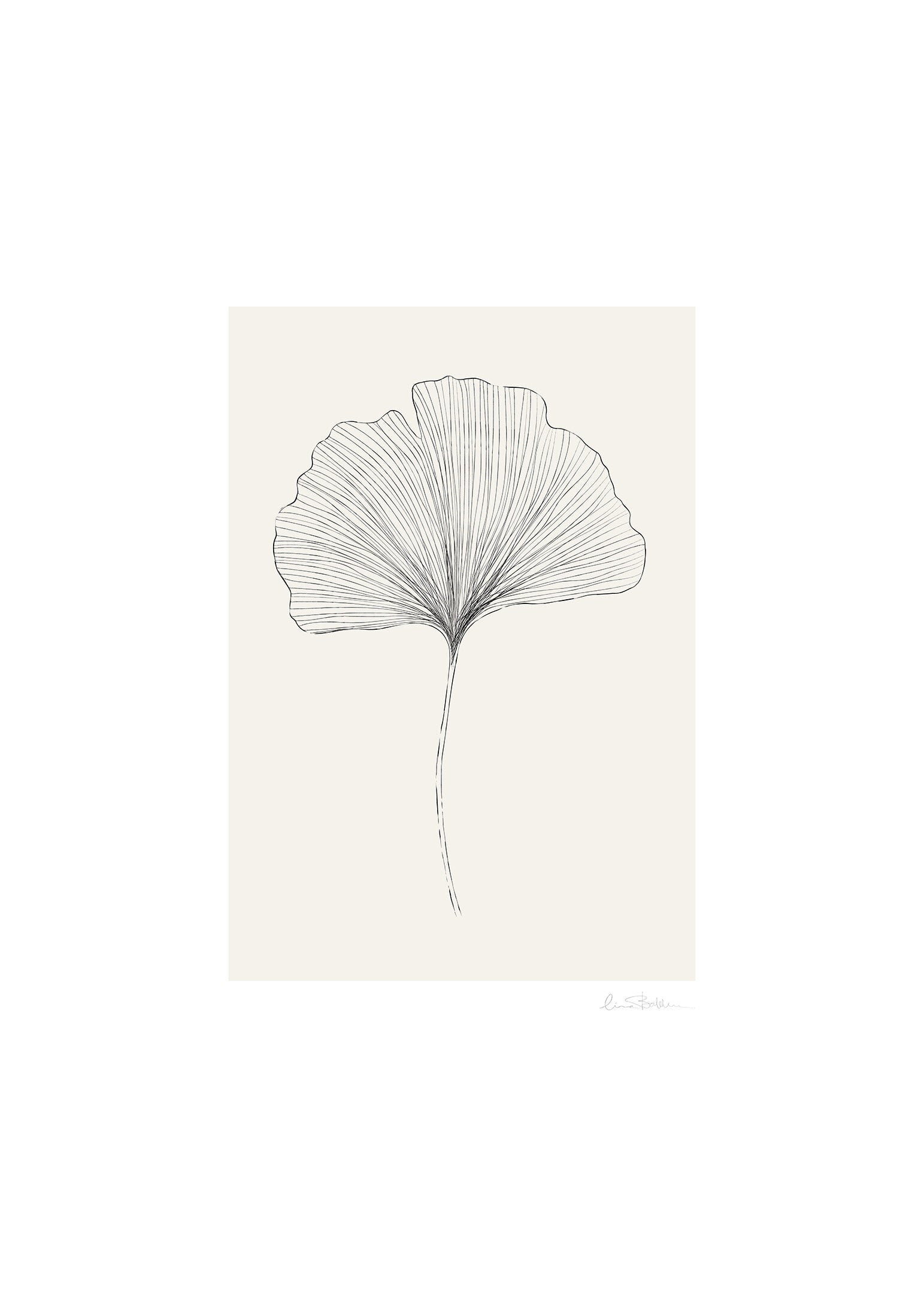 Ginkgo beige poster