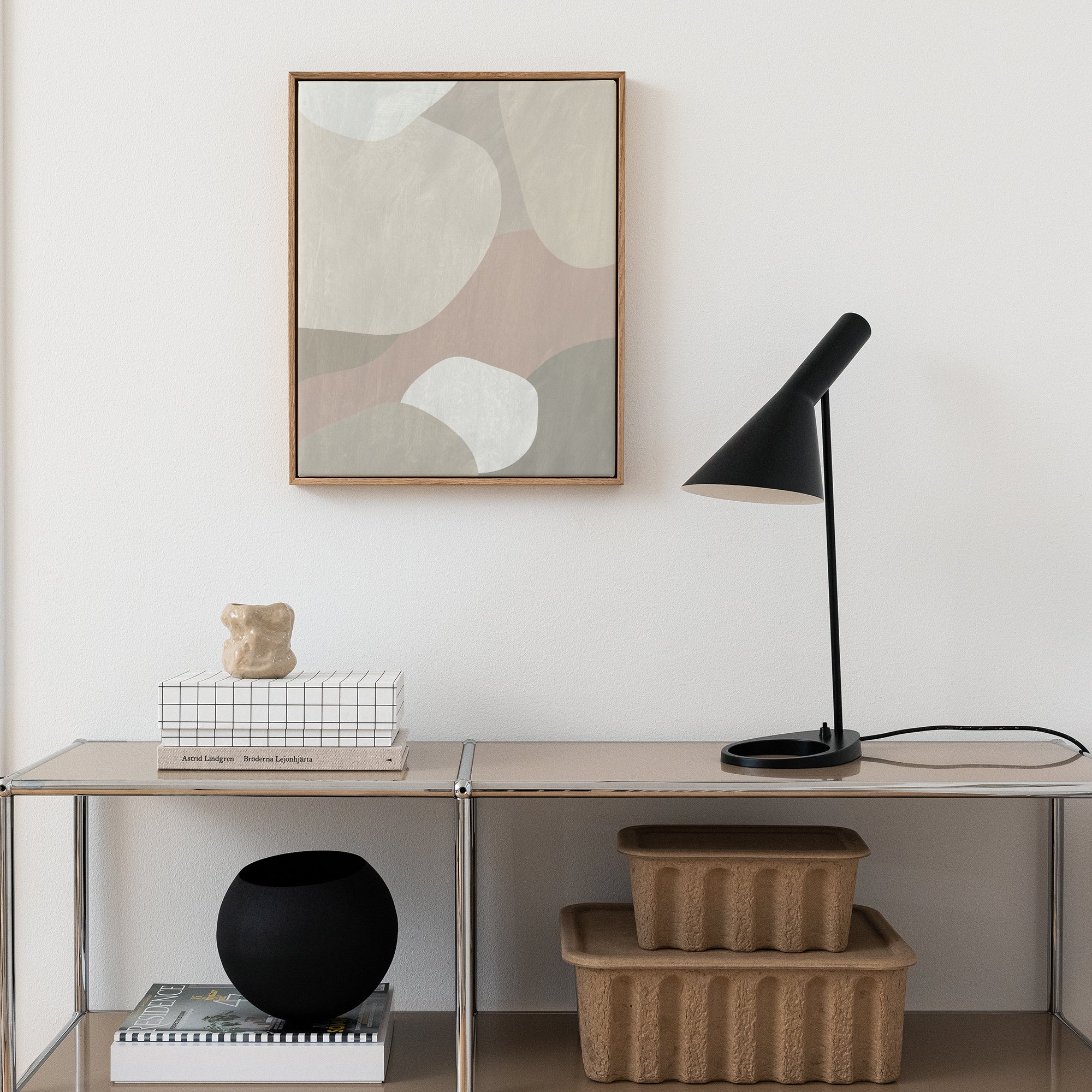 Organiska ljusa former canvastavla