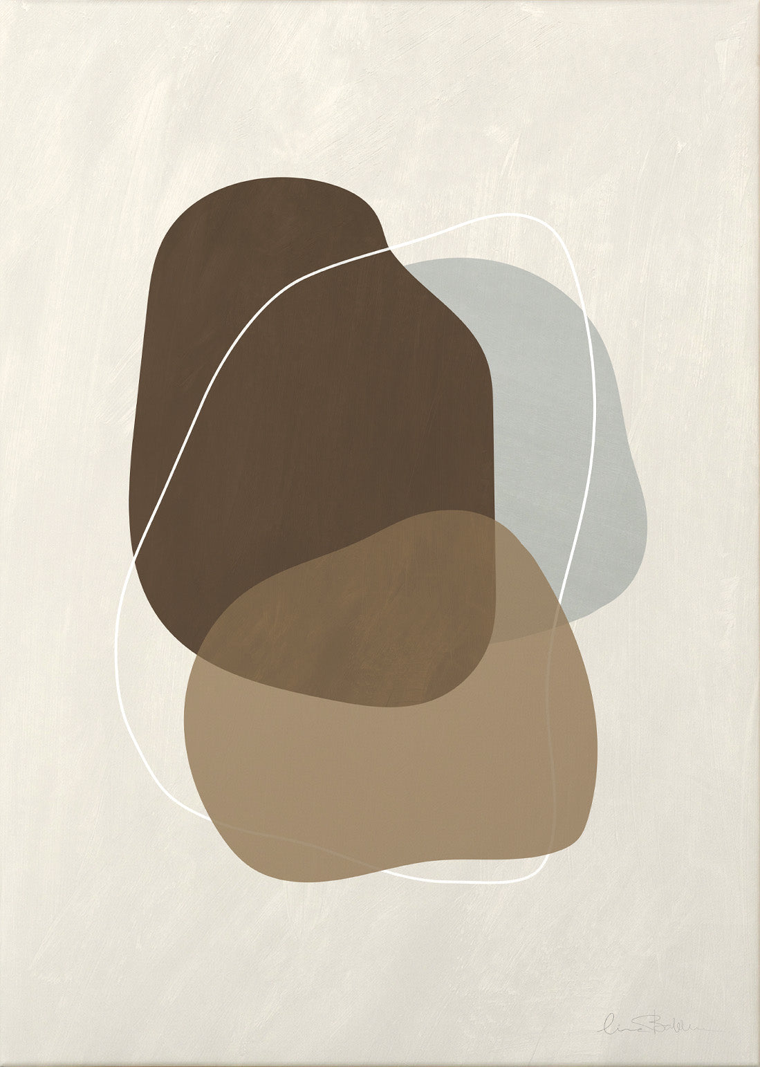 Organiska former i jordtoner canvastavla