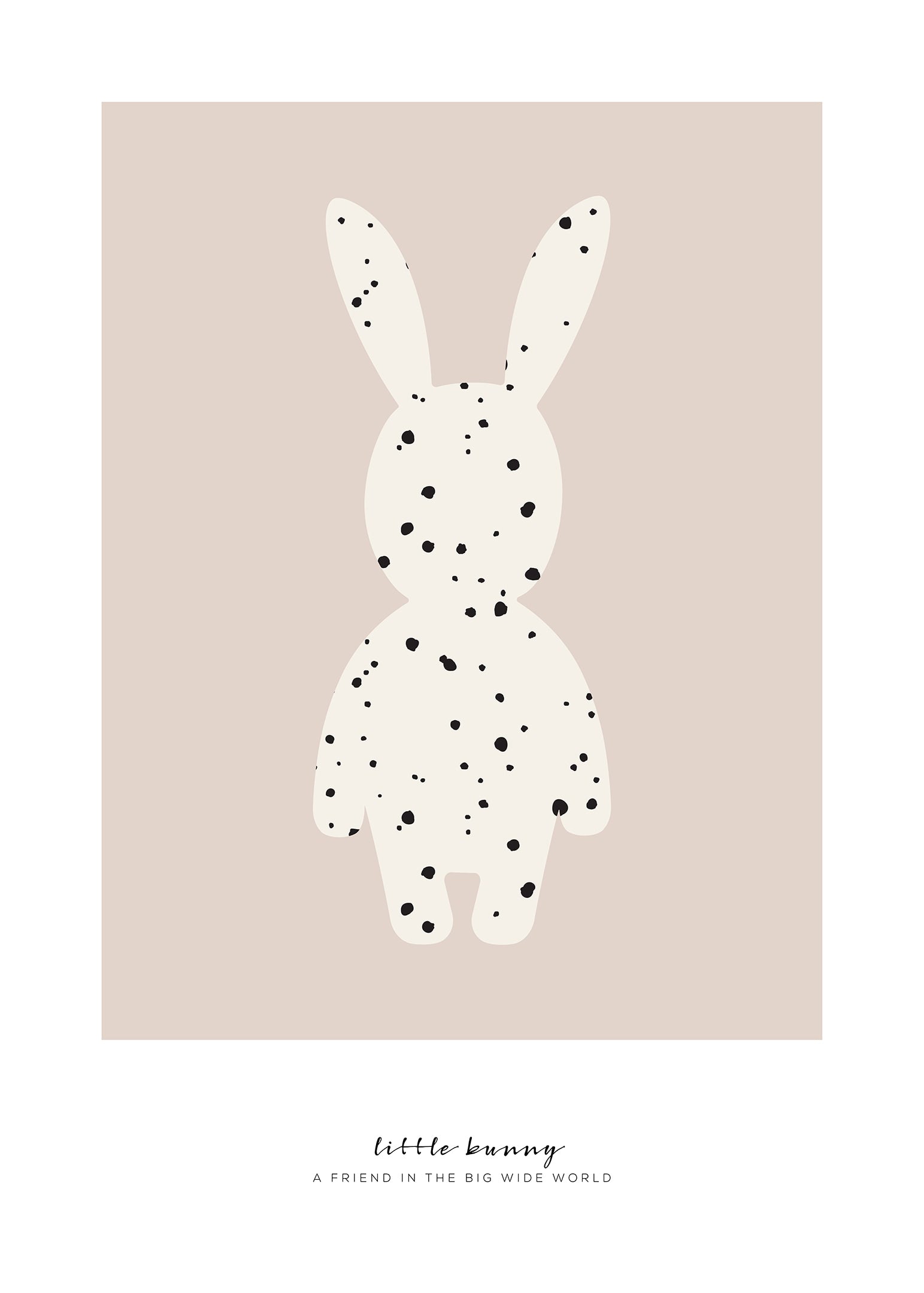 Small bunny dotted in pink poster