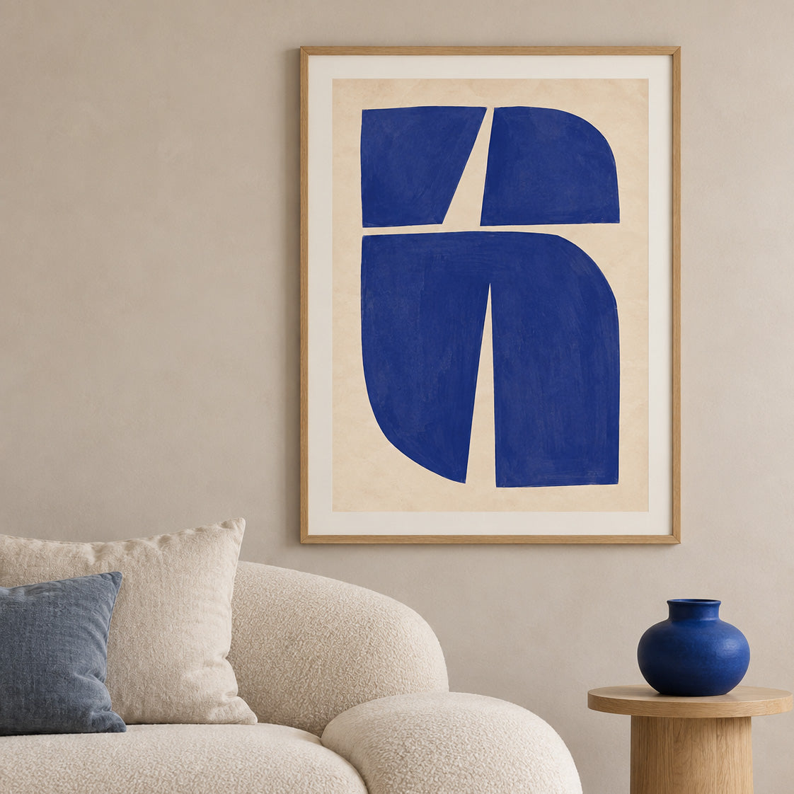 Bold shapes blue poster