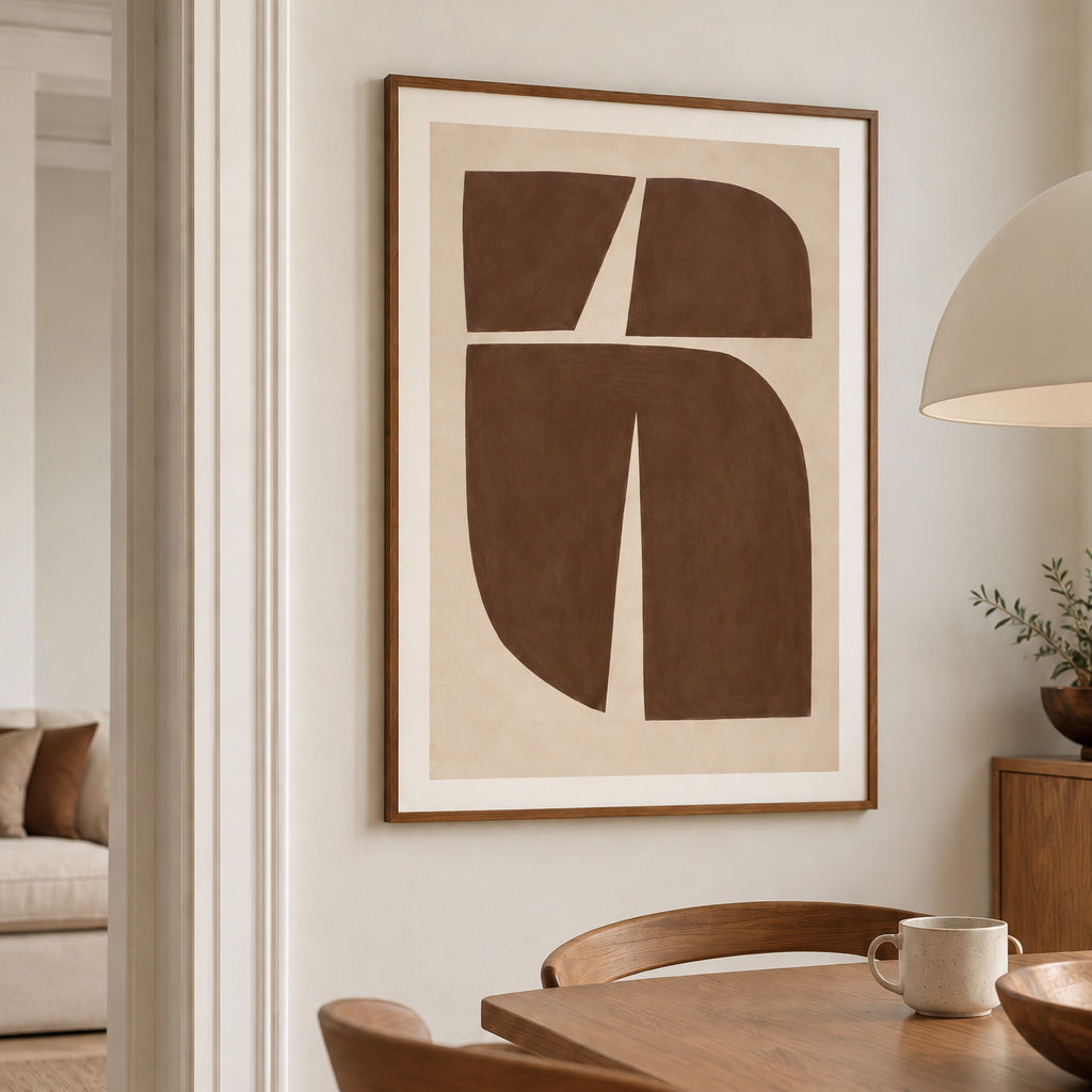 Bold shapes brown poster