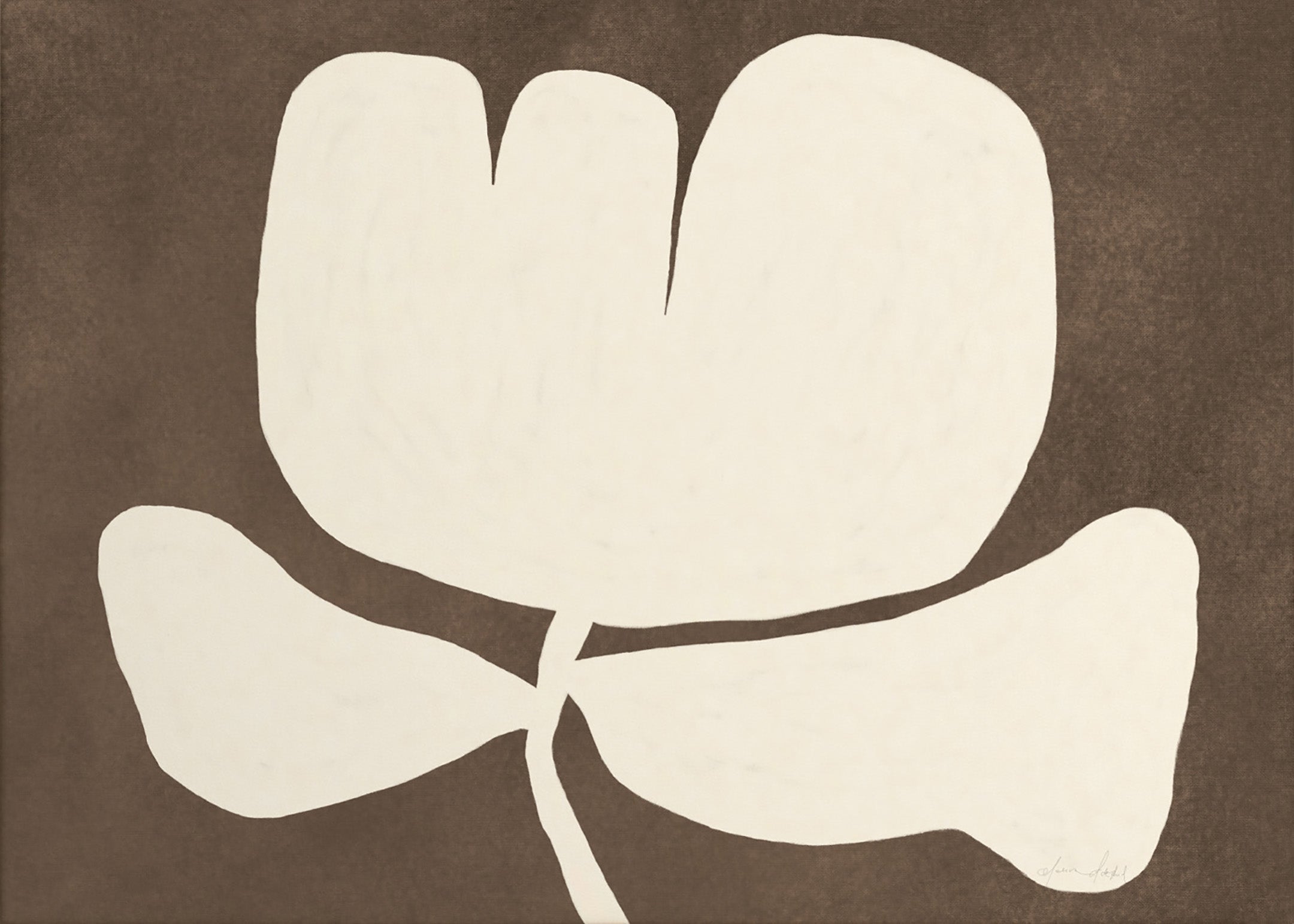 Stylish flower brown canvas print