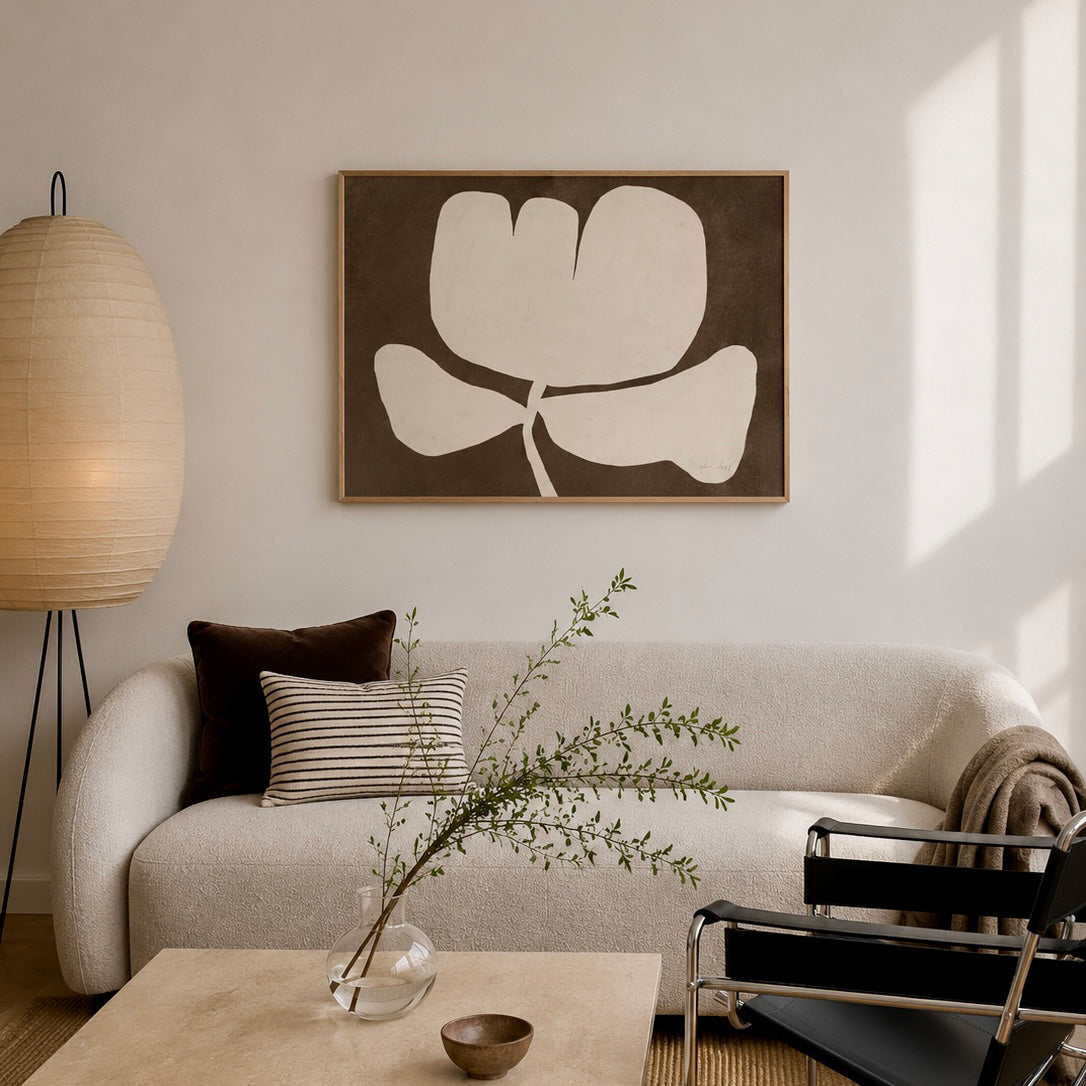 Stilfull blomma poster brun