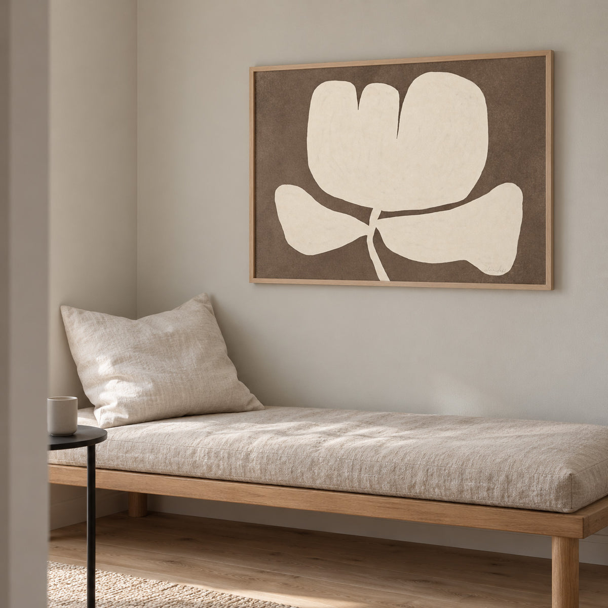 Stilfull blomma poster brun