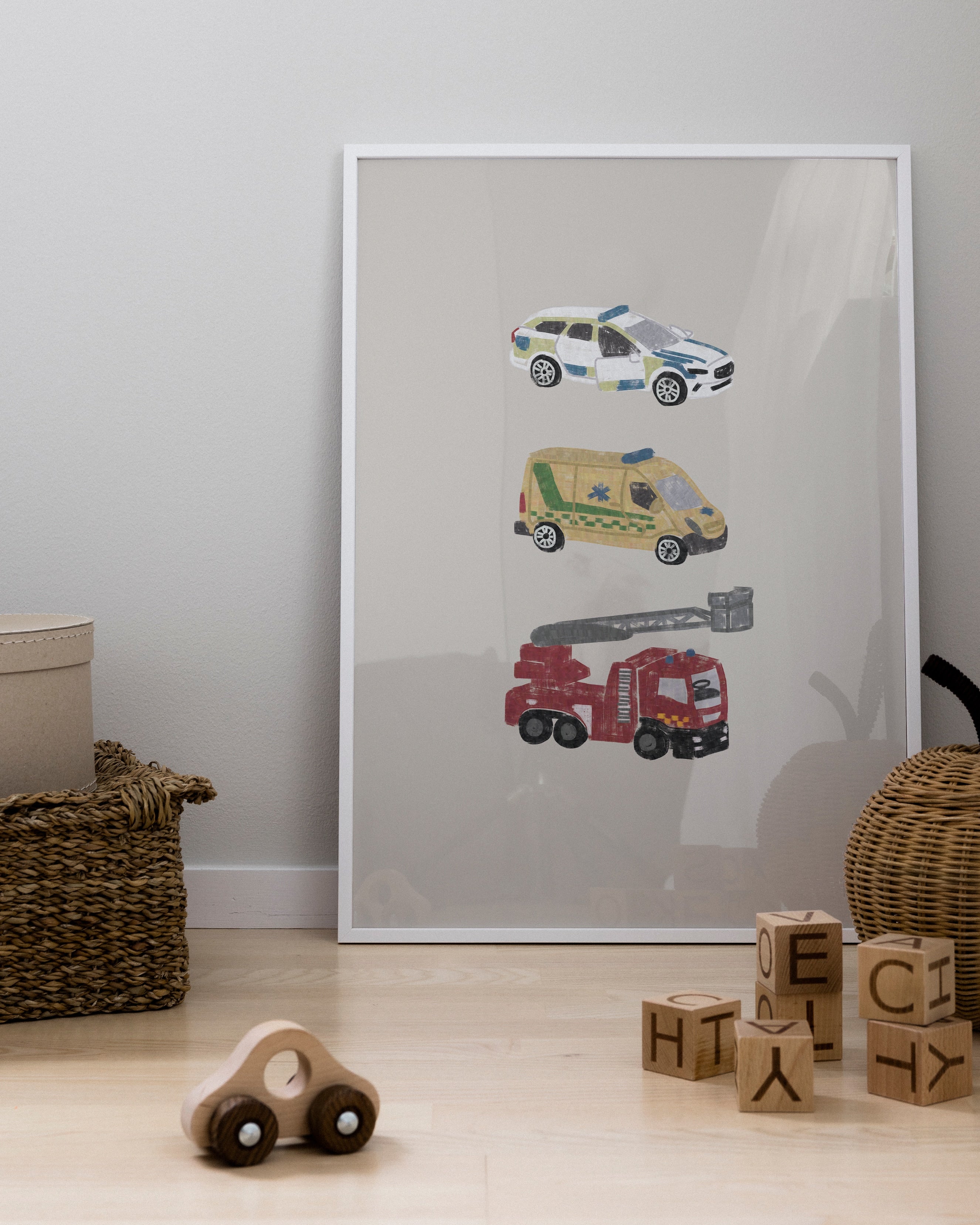 Utryckningsfordon poster för barn