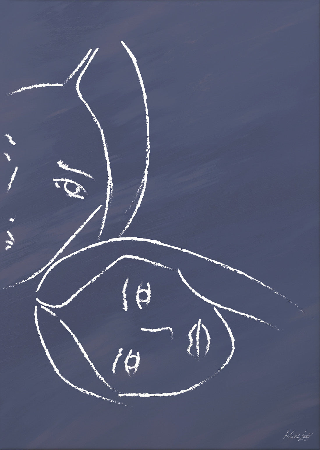 Trygghet blå canvastavla