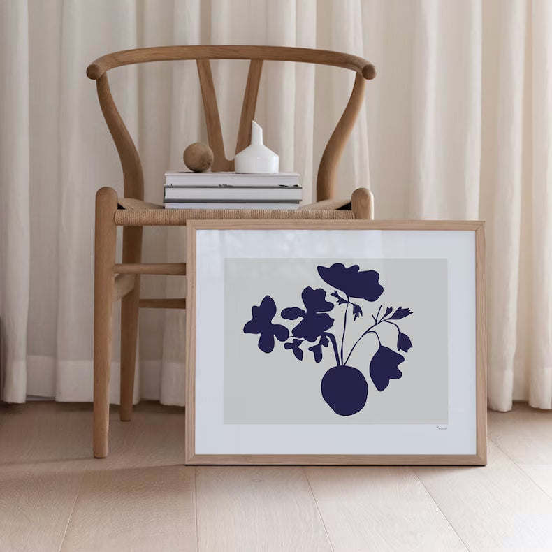 Bouquet poster blue