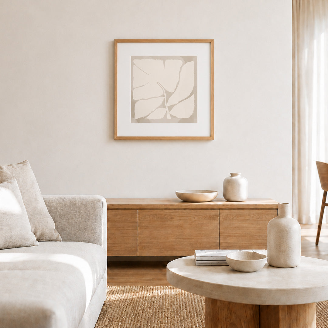 Löv poster - beige