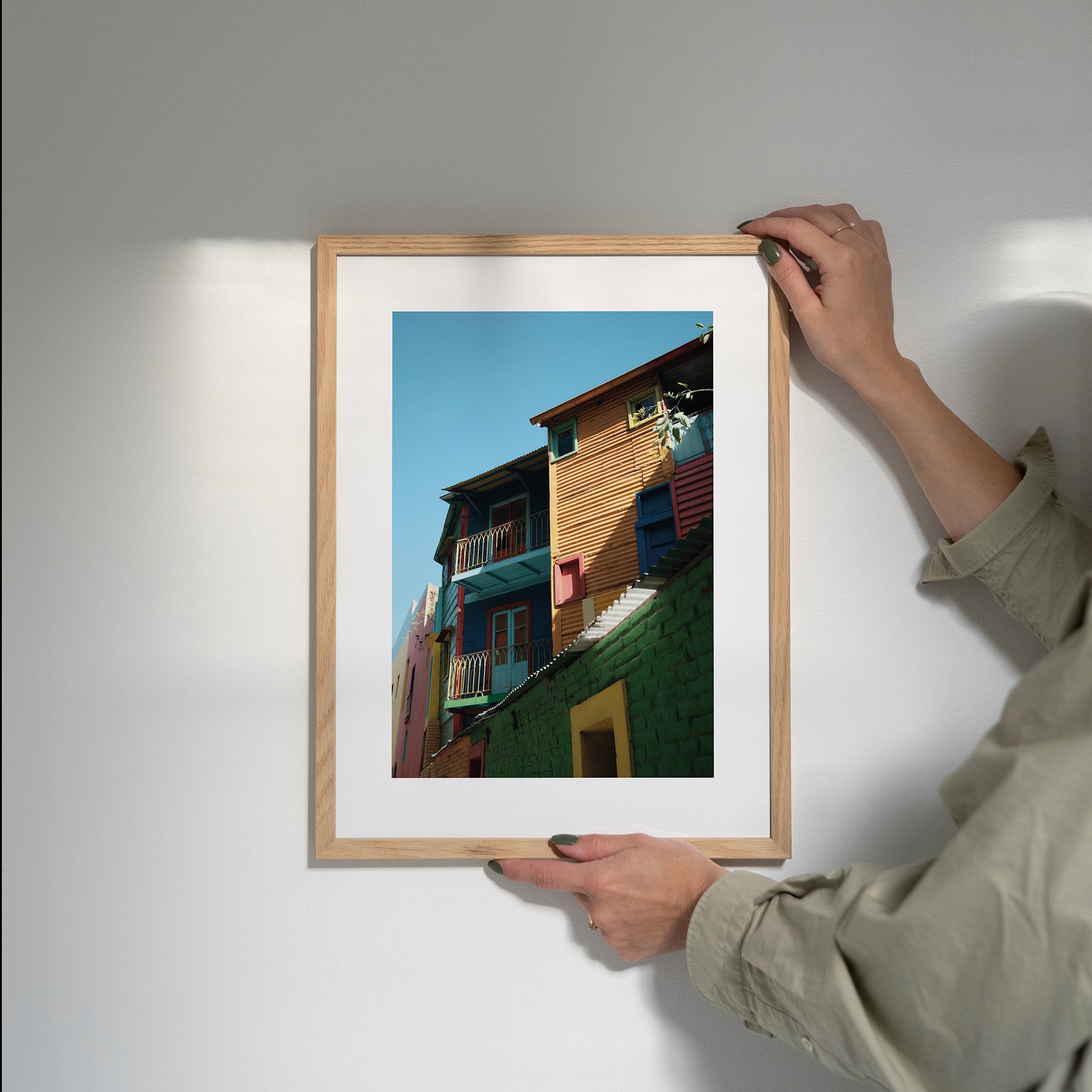 Färgglada hus poster