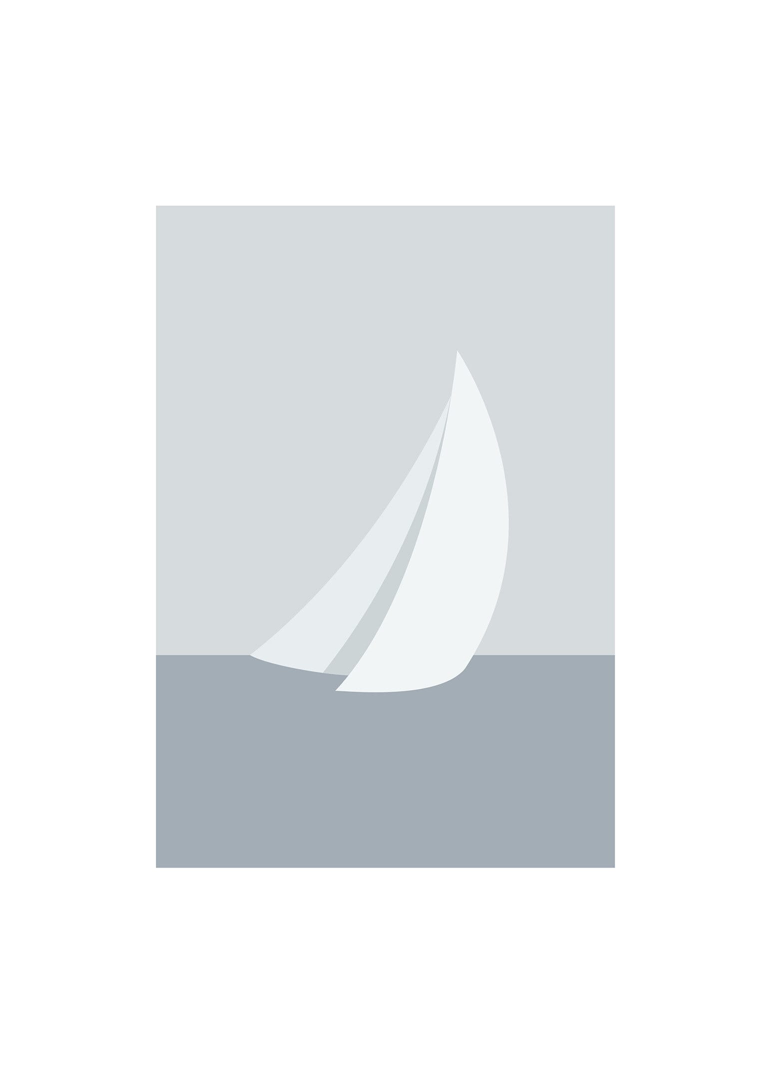 Graphic sailboat poster
