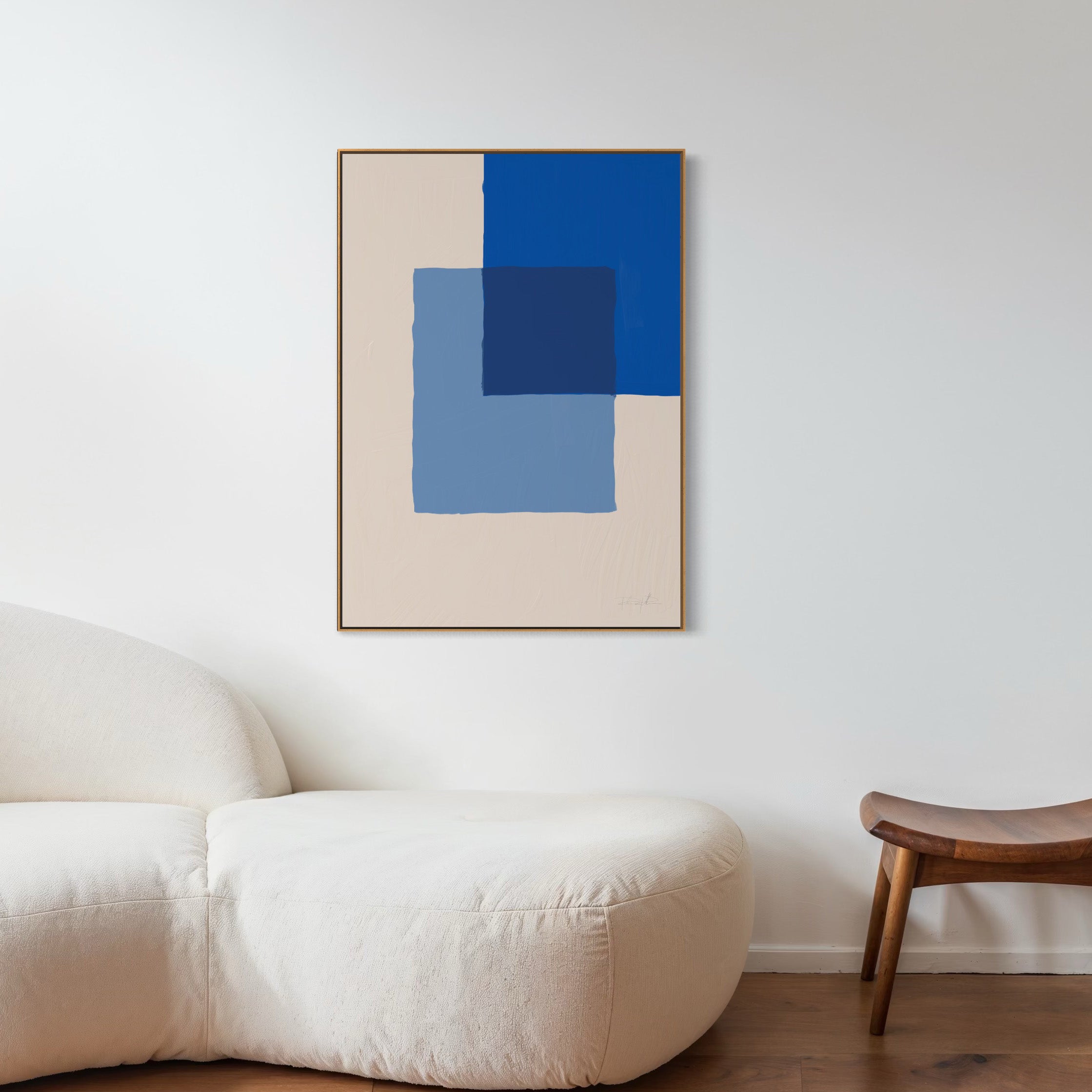 Blue squares canvastavla