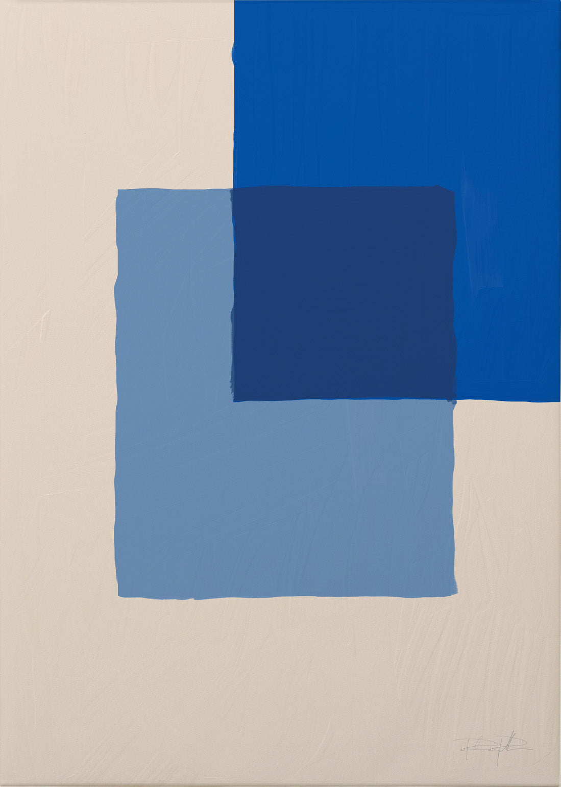 Blue squares canvastavla