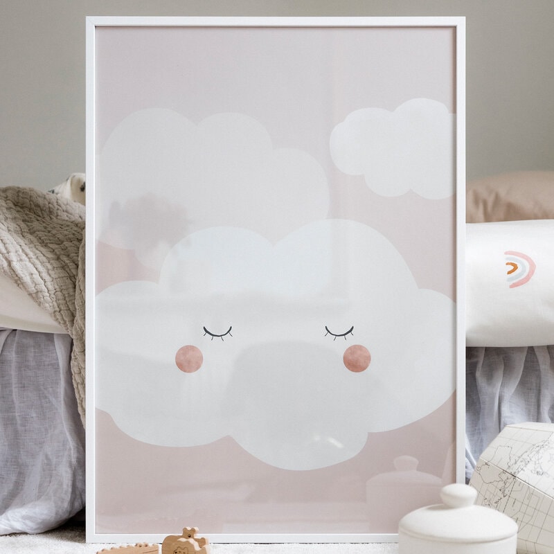 As if on clouds pink poster