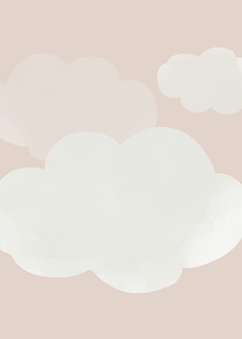 Small light clouds pink poster