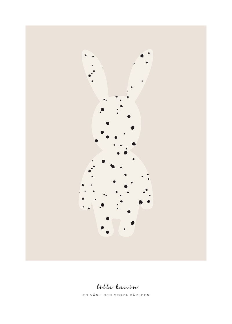 Small bunny beige poster