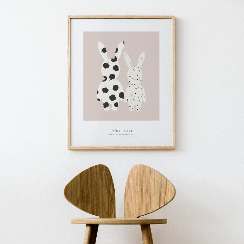 Small bunny buddies pink poster