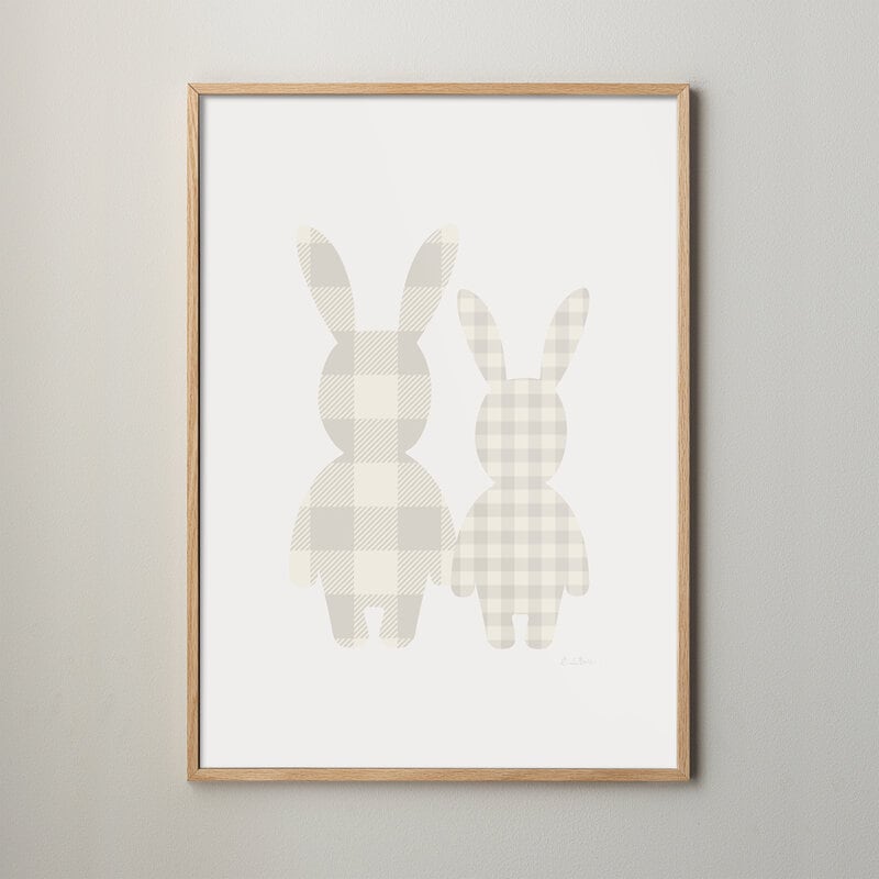 Checkered bunny buddies poster