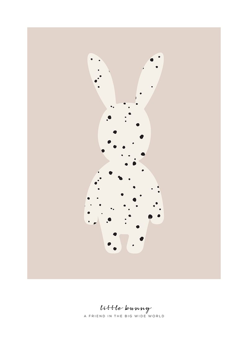  Small bunny dotted in pink poster