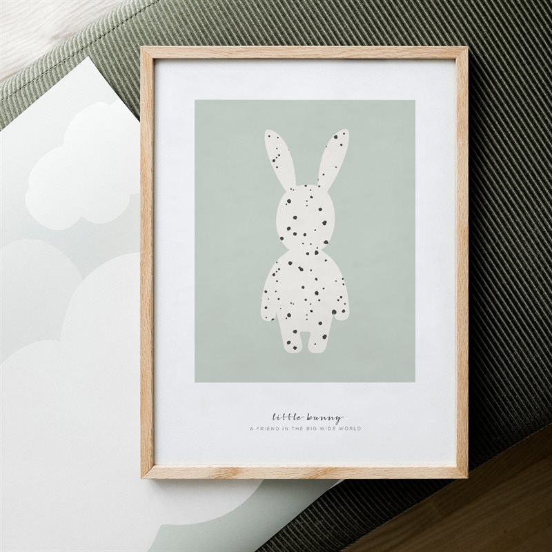 Small bunny dotted poster in green