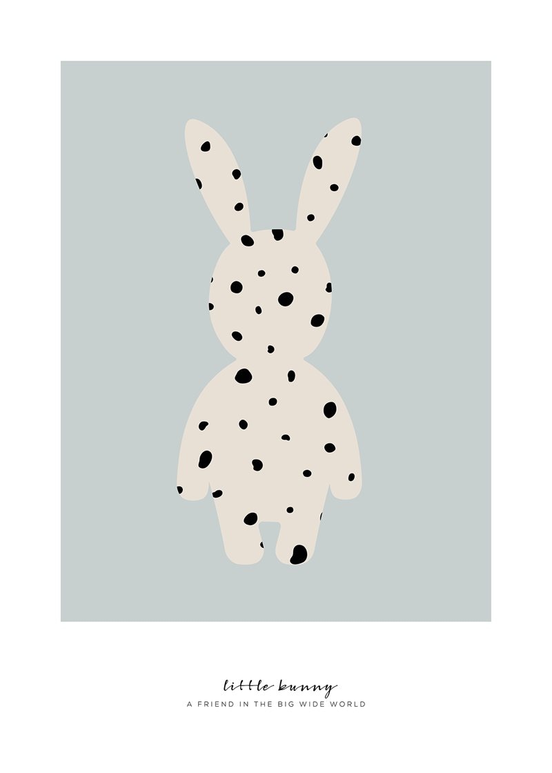 Small bunny spotted poster in blue