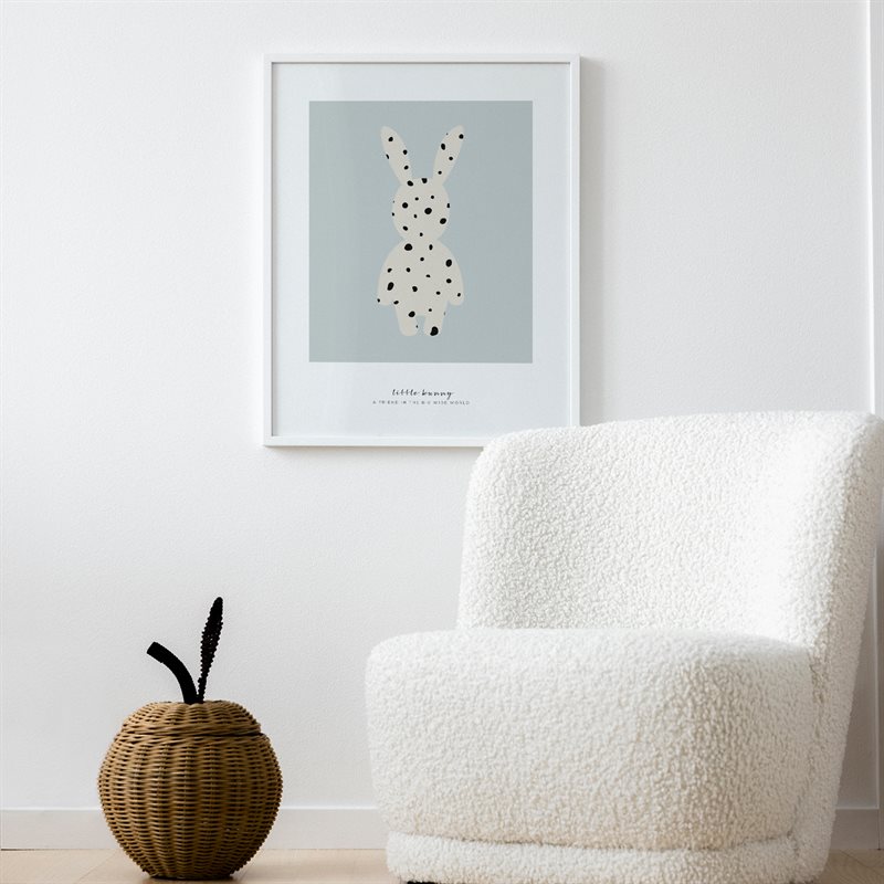 Small bunny spotted poster in blue