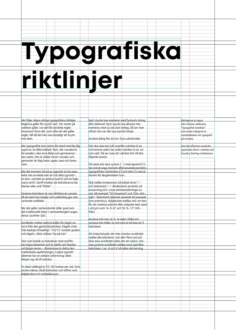 Typografiska riktlinjer poster