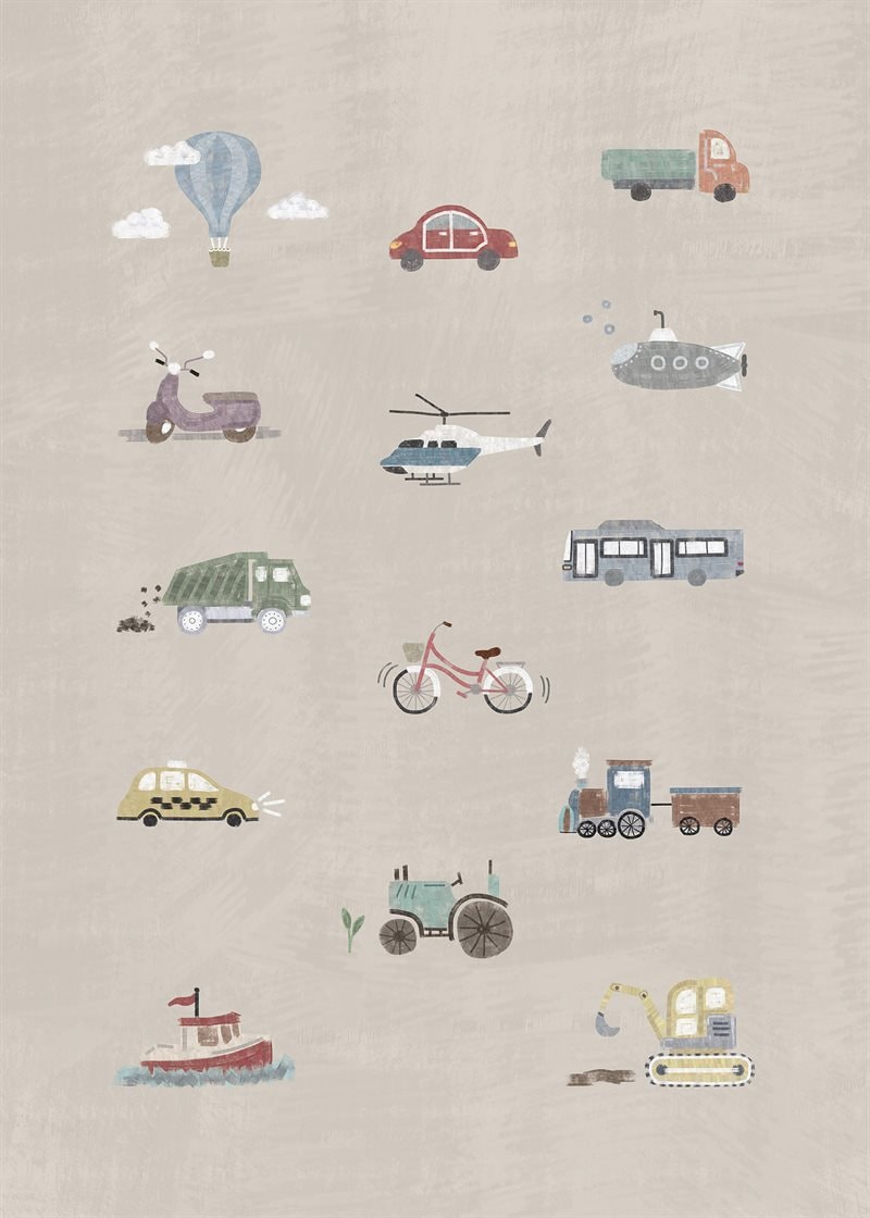 Vehicle poster for kids