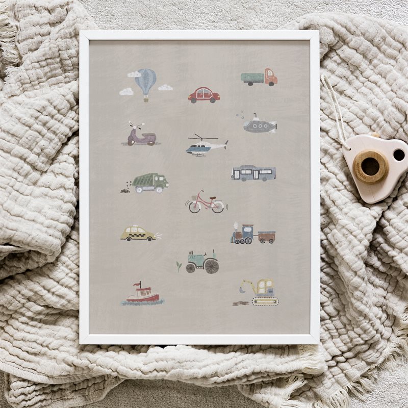 Vehicle poster for kids