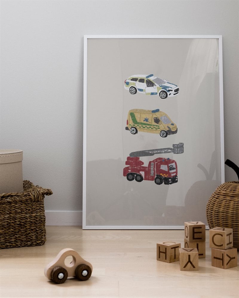  Emergency vehicles poster for kids