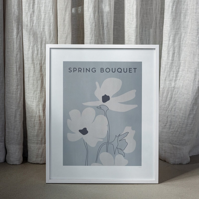 Spring bouquet poster blue