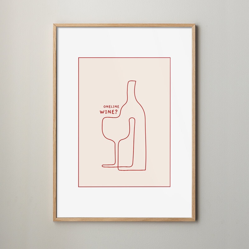 Oneline wine poster