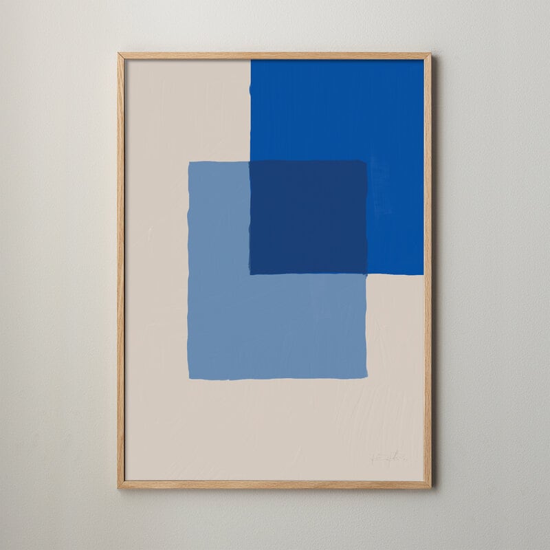 Blue squares poster