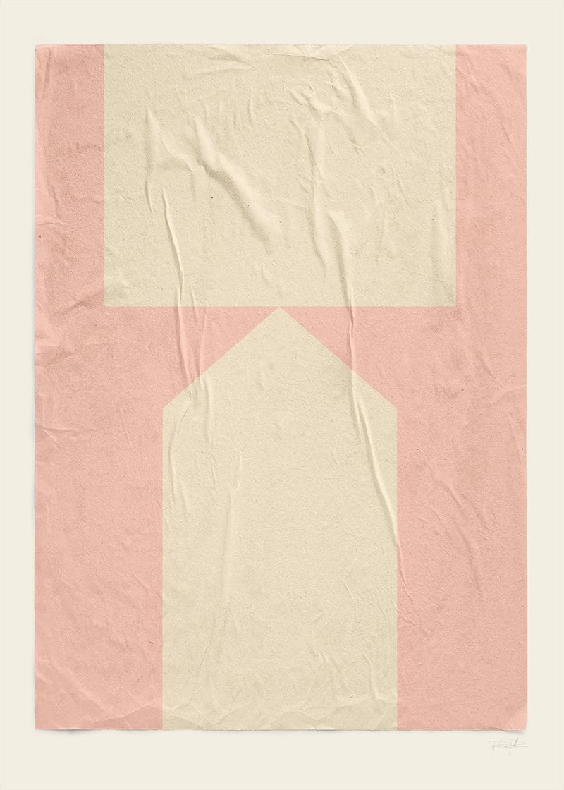 Shapes and wrinkles poster pink