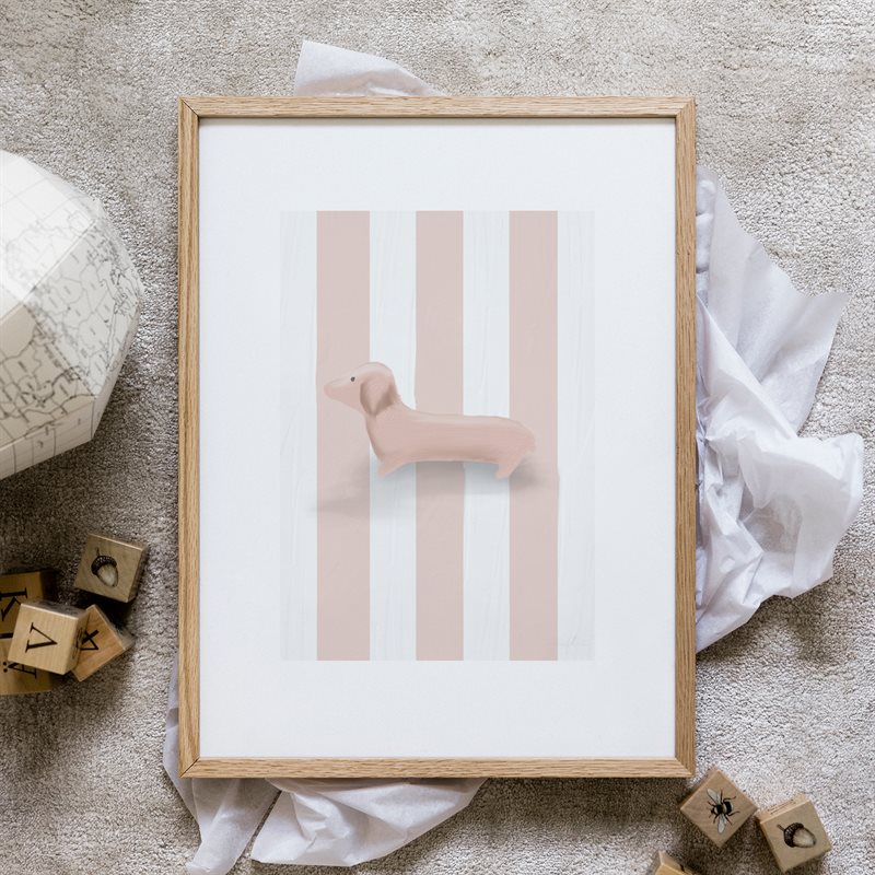 Pink dachshund poster