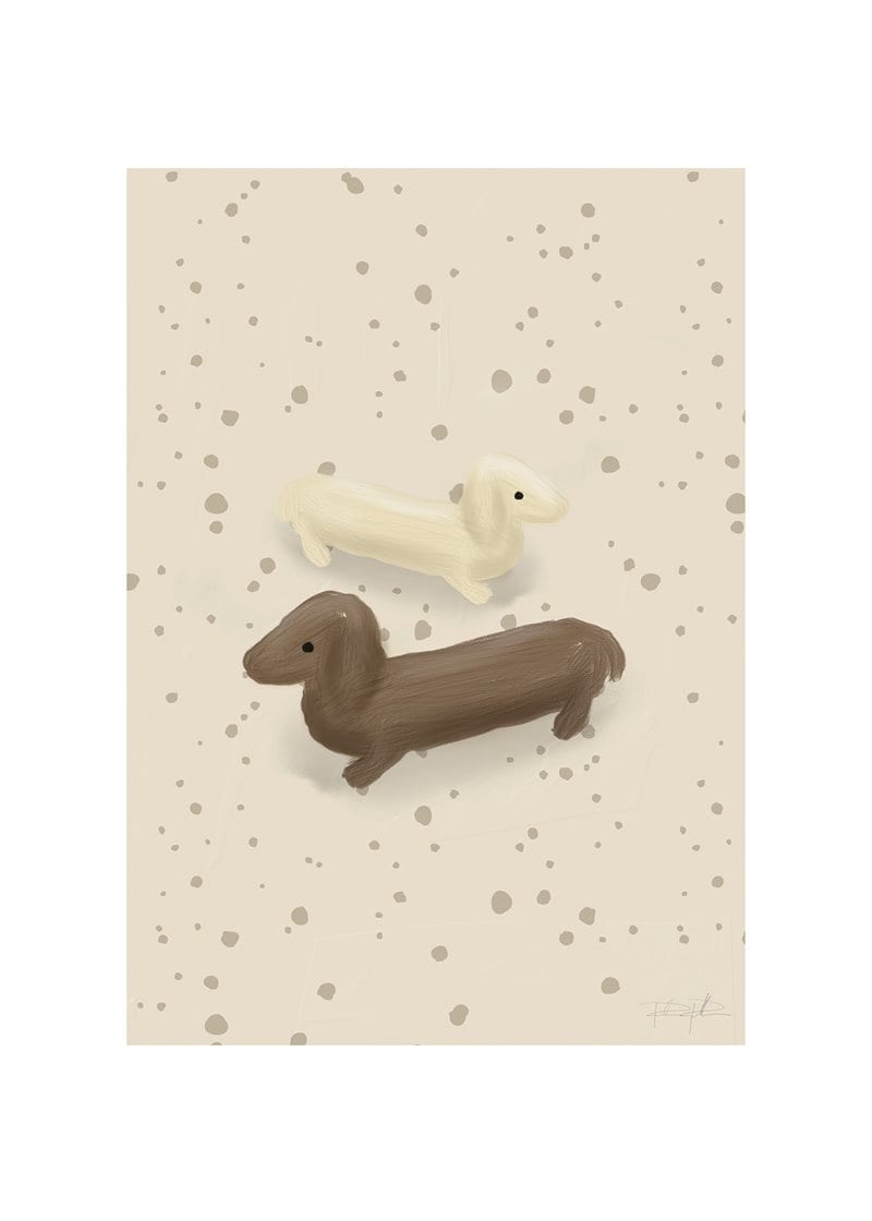 Dachshund friends poster