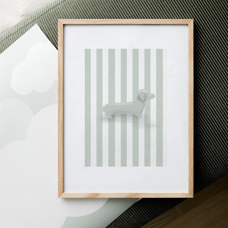 Dachshund poster in green pastel