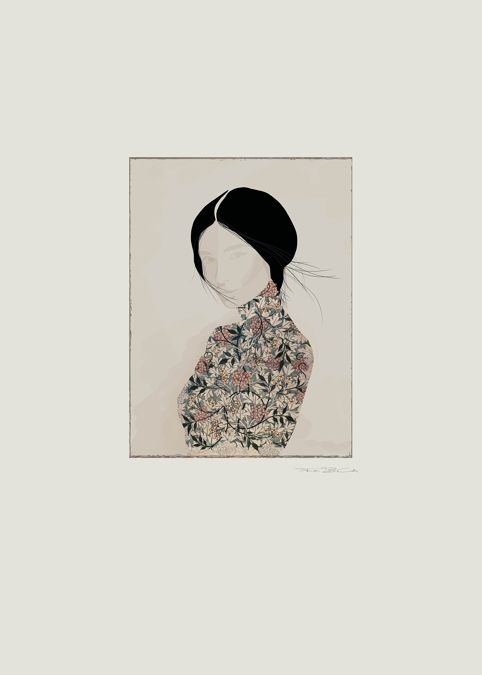 Woman in pattern poster