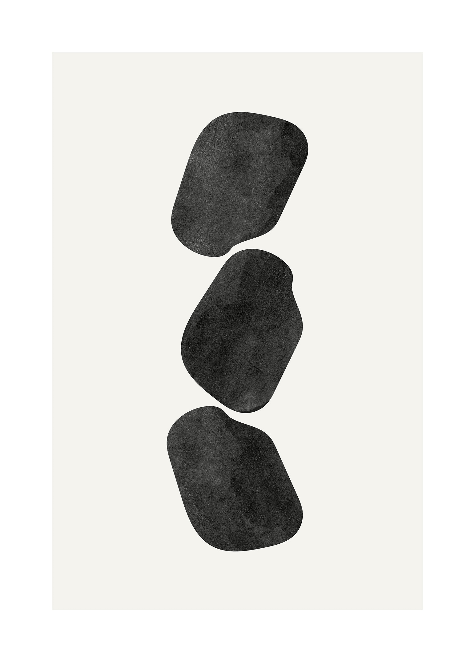 Three black shapes poster