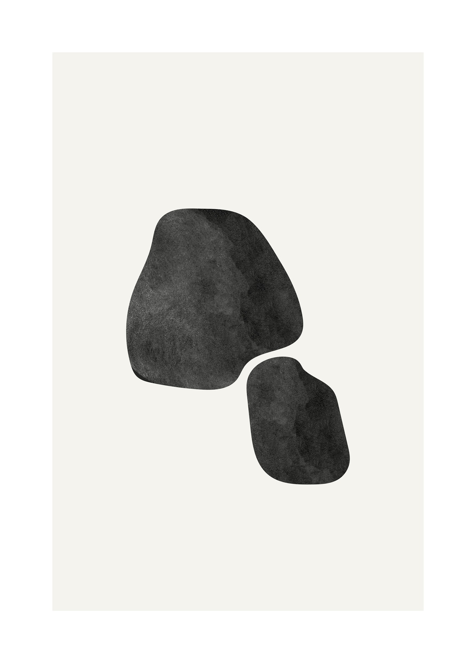 Two black shapes poster